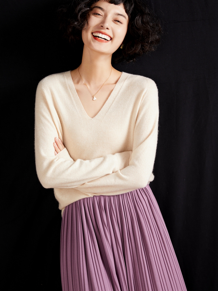 Cashmere V Neck Pullover Sweat - đánh giá và giá Resin Vat