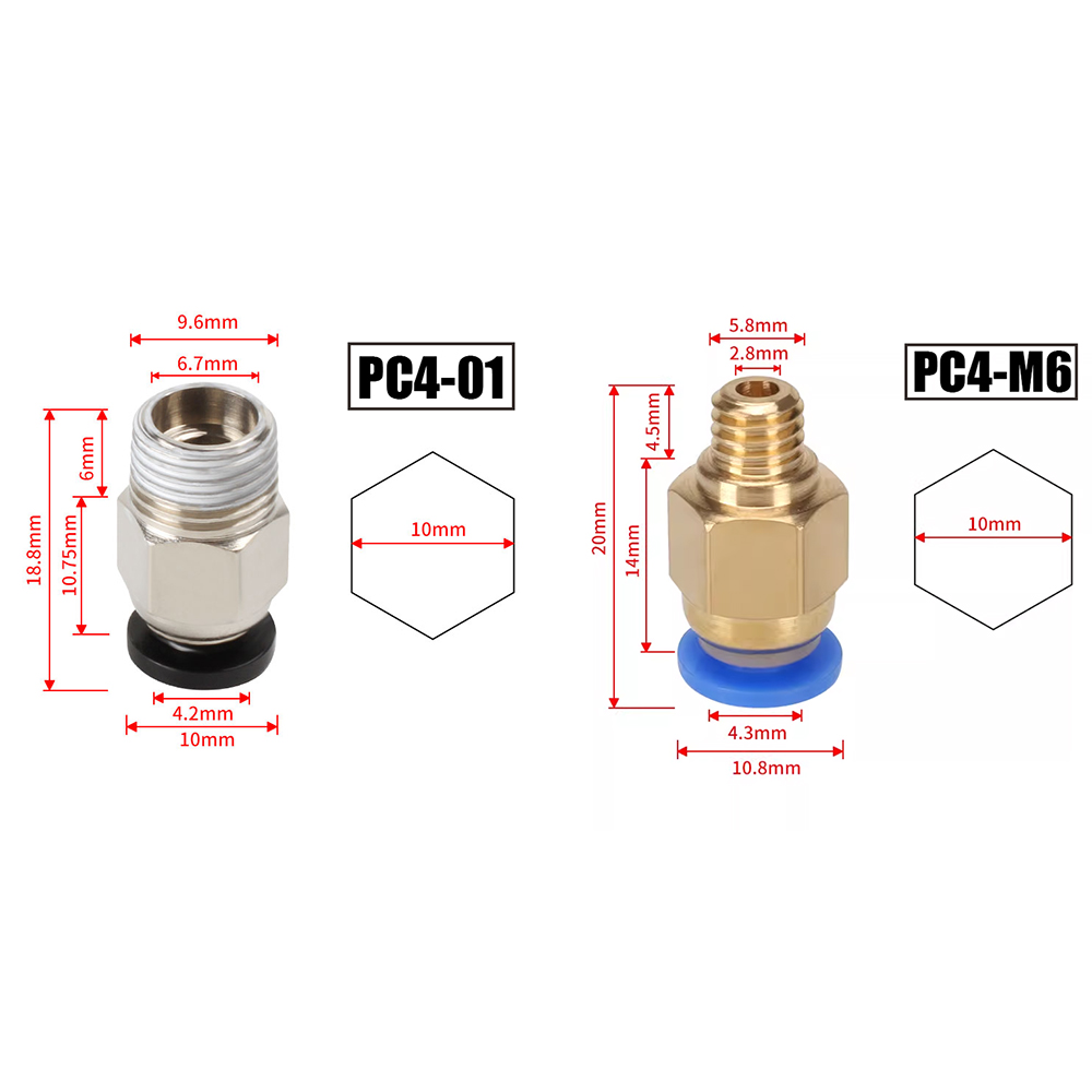 10pcs/lot PC4-M10 Pneumatic Co - đánh giá và giá Filament 1.75