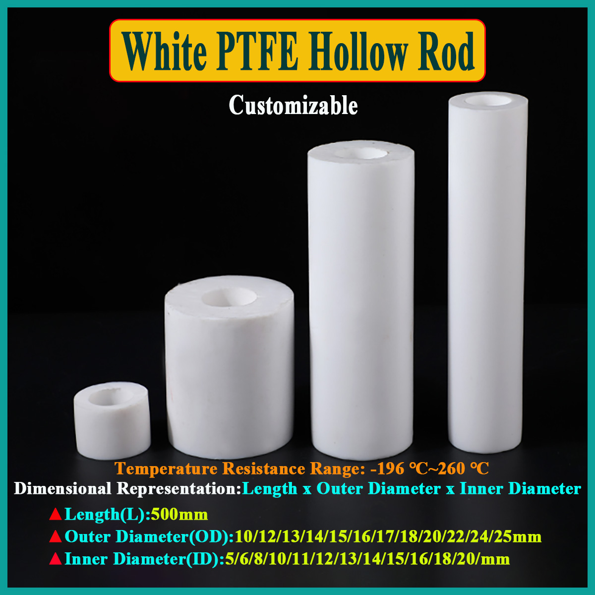 1Pcs White PTFE Hollow Rod Pol - đánh giá và giá Ptfe Tube