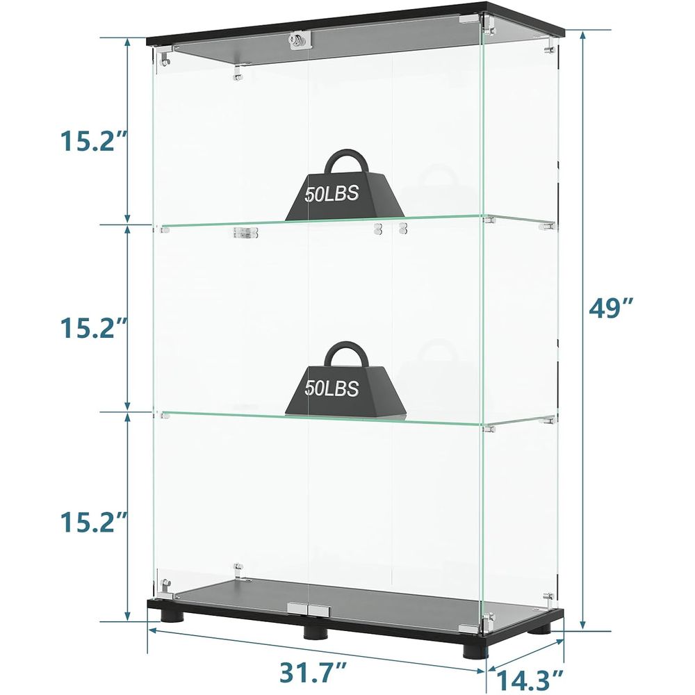 Glass Display Cabinet with 3-S - đánh giá và giá Glass Bed